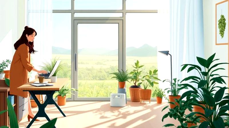 Un espacio de trabajo tranquilo y verde