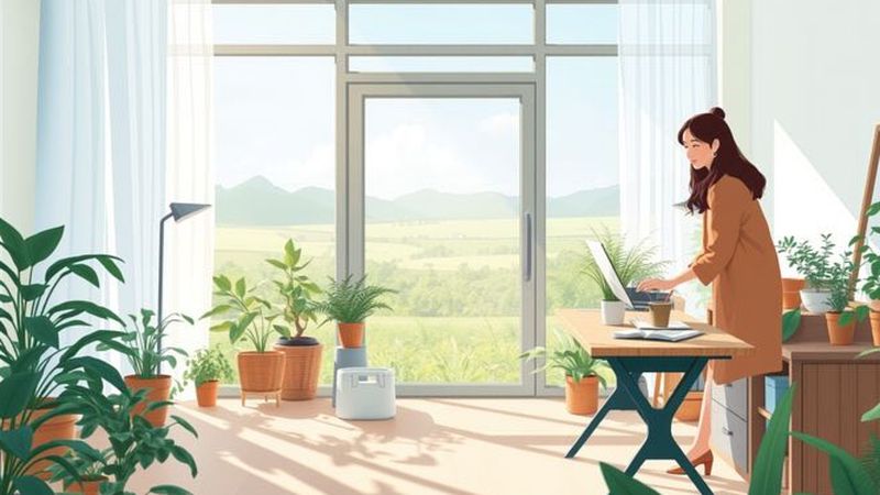 Un espacio de trabajo tranquilo y verde