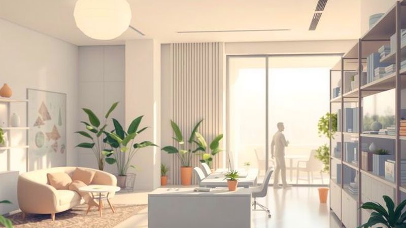 Un espacio sereno y funcionalmente elegante