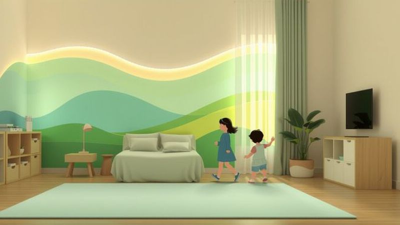 Un cuarto infantil sereno y armonioso