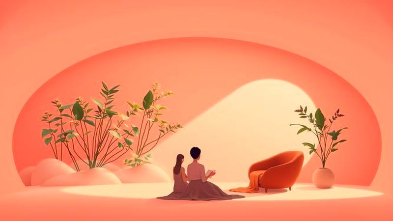 Una habitación rosa tranquila evoca serenidad