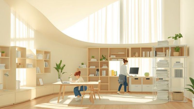 Un espacio luminoso y adaptable evoluciona sutilmente