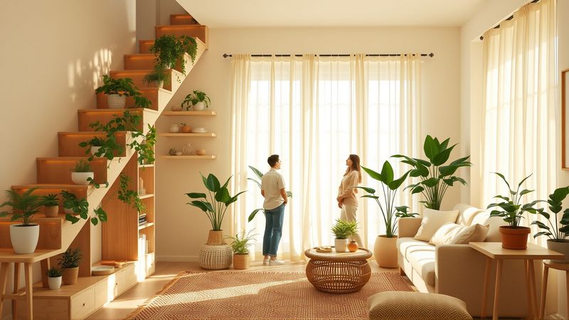 Un hogar tranquilo y organizado florece visualmente