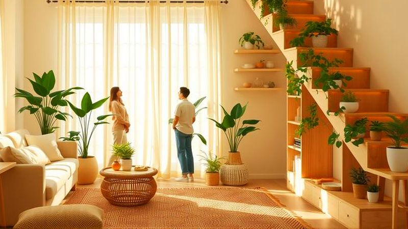 Un hogar tranquilo y organizado florece visualmente
