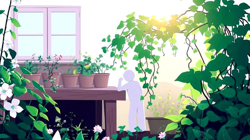 Un jardín sereno florece con cuidado