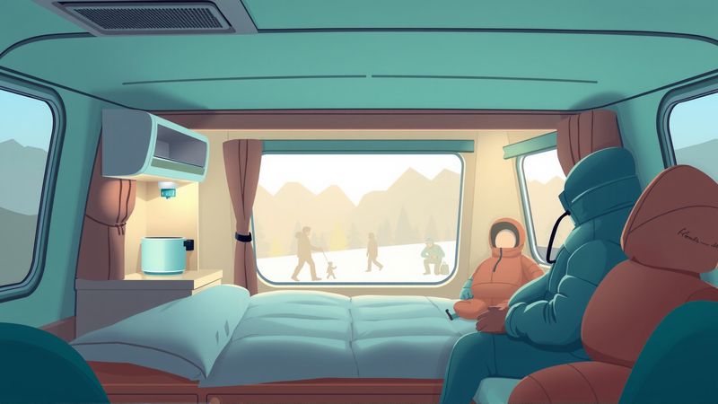 Un caraván acogedor irradia calma y preparación