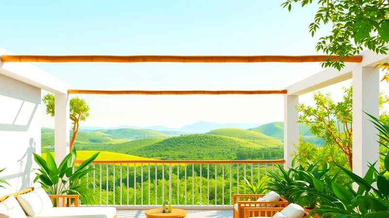 Una terraza serena y minimalista invita al relax