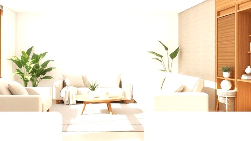 Un salón costero pacífico y minimalista